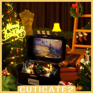 [Cuticate2] กล่องดนตรี หมุนได้ สไตล์เรโทร สําหรับตกแต่งบ้าน ปาร์ตี้คริสต์มาส วันหยุด หน้าต่าง