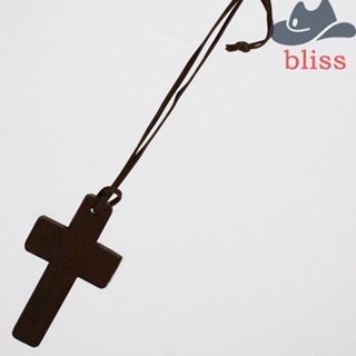 Bliss เครื่องประดับแฟชั่นโบราณ ย้อนยุค สีน้ําตาล ของขวัญไม้ ศาสนาคริสต์ โซ่เสื้อกันหนาว จี้
