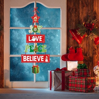 Tf* ป้ายแขวนประตู ลายซานต้าคลอส กวางเรนเดียร์ สโนว์แมน คริสต์มาส สําหรับตกแต่งผนัง ประตูหน้าบ้าน ในร่ม กลางแจ้ง