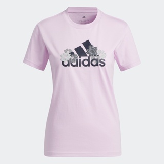 adidas ไลฟ์สไตล์ เสื้อยืดพิมพ์ลาย Floral ผู้หญิง สีม่วง HJ9545