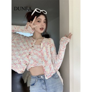 Dunea เสื้อกันหนาว แขนยาว หลากสี สไตล์ Y2k สําหรับผู้หญิง