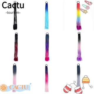 Cactu ยางมัดผมหางม้า แบบถัก ยืดหยุ่น สีรุ้ง 60 ซม.