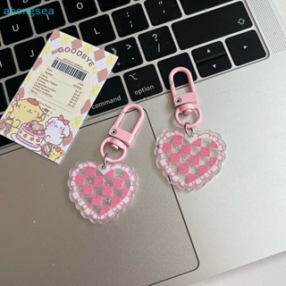 Abongsea พวงกุญแจ จี้รูปหัวใจน่ารัก สีชมพู สไตล์มินิมอล สําหรับแขวนกระเป๋า