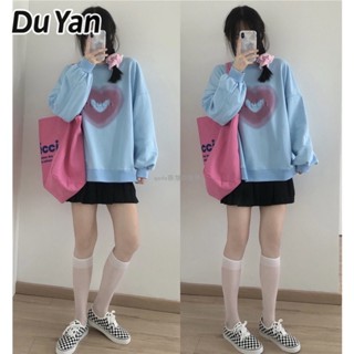 Du Yan เสื้อกันหนาว คอกลม ทรงหลวม แฟชั่นฤดูใบไม้ผลิ และฤดูใบไม้ร่วง สําหรับผู้หญิง