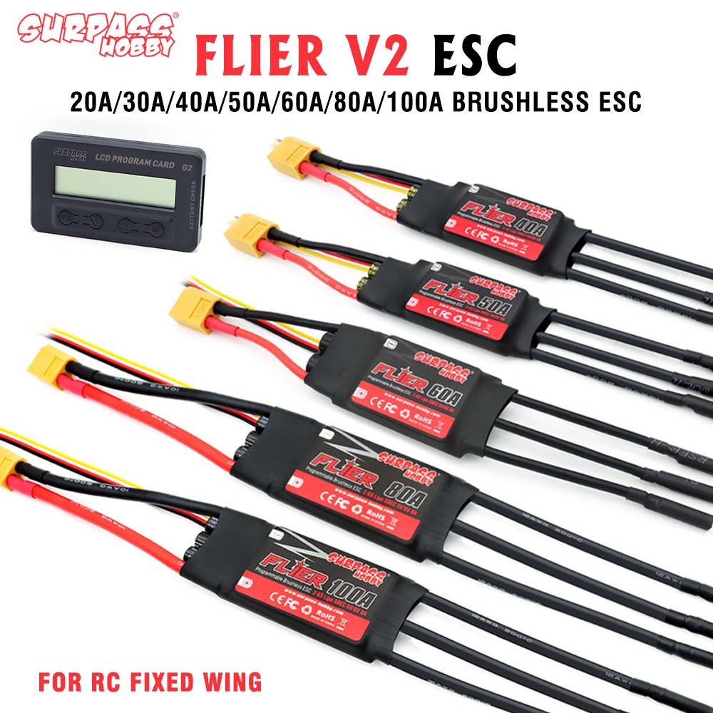 SURPASS HOBBY ESC 20A 30A 40A 50A 2-4S/60A 80A 100A 2-6S 32-bit ...