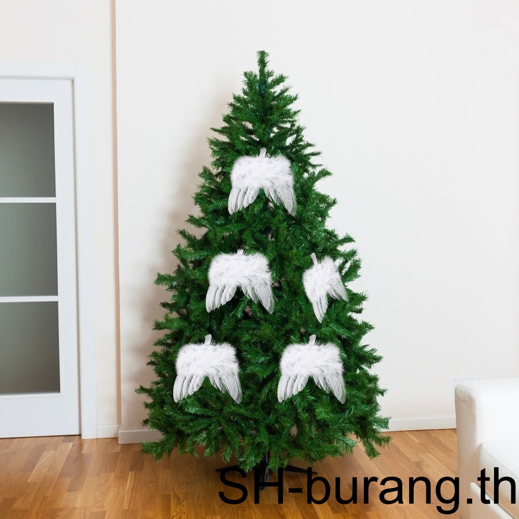 buran-จี้ปีกแขวนตกแต่งต้นคริสต์มาส-สีขาว-diy-10-ชิ้น-ต่อชุด