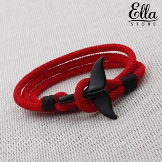 Ellastore123 สายรัดข้อมือ หัวเข็มขัดฉลาม ปรับได้ หลายชั้น แฮนด์เมด เครื่องประดับ สําหรับผู้หญิง ผู้ชาย