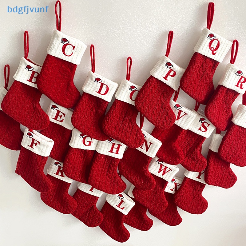 bdgf-ถุงเท้า-ลายตัวอักษร-เกล็ดหิมะ-สีแดง-สําหรับตกแต่งบ้าน-ต้นคริสต์มาส