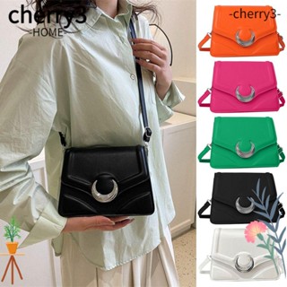 Cherry3 กระเป๋าสะพายไหล่ หนัง Pu ทรงสี่เหลี่ยม แต่งซิป สีพื้น สไตล์เรโทร สําหรับผู้หญิง