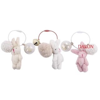 Daron พวงกุญแจ จี้ตุ๊กตากระต่ายน่ารัก ผ้ากํามะหยี่ขนนิ่ม อุปกรณ์เสริม สําหรับเด็ก