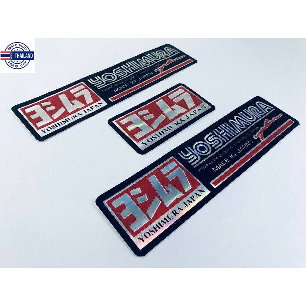 Yoshimura สติ๊กเกอร์ Sticker สติกเกอร์ ฟอยล์ 3ชิ้น Logo JDM แต่งรถ ติด ...