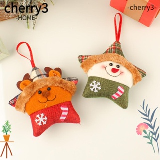 Cherry3 หมวกซานตาคลอส เอลฟ์ ดาวห้าแฉก เครื่องประดับ สําหรับตกแต่งบ้าน ต้นคริสต์มาส