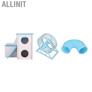 Allinit Hamster Toys Set Plastic Material DIY Manual Building Blue White Vivid Cute Small Playset for Pet Gift hot