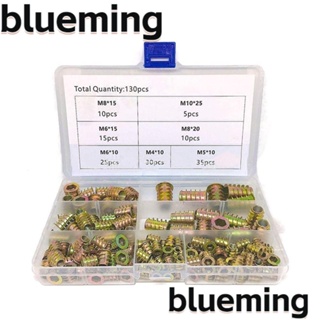 Blueming2 เม็ดมีดกลึง โลหะผสมสังกะสี M4 M5 M6 M8 M10 สําหรับไม้ พร้อมกล่องเก็บ 130 ชิ้น