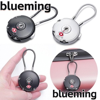 Blueming2 กุญแจล็อกกระเป๋าเดินทาง TSA กันขโมย พร้อมสายเคเบิลเหล็ก 3 หลัก
