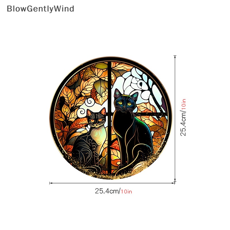 blowgentlywind-สติกเกอร์ฟิล์ม-pvc-ลายแมว-ปราสาทสยองขวัญ-1-ชิ้น-สําหรับตกแต่งบ้าน