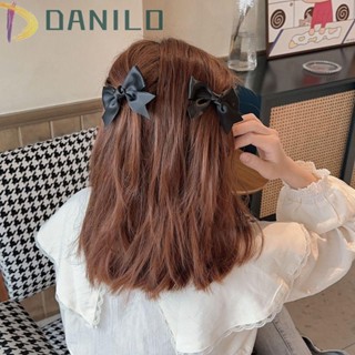 Danilo ใหม่ กิ๊บติดผม แบบถัก ประดับโบว์ สีแคนดี้ แฟชั่นฤดูใบไม้ผลิ สําหรับผู้หญิง