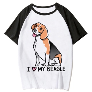 เสื้อยืด พิมพ์ลายกราฟฟิค Beagle แฟชั่นฤดูร้อน สไตล์ฮาราจูกุ สําหรับผู้หญิง