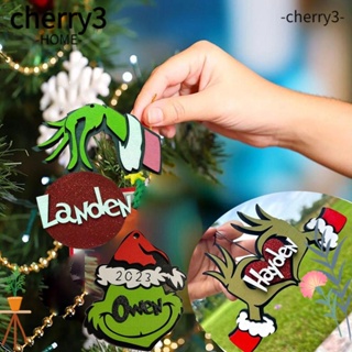 Cherry3 จี้ป้ายแท็กไม้แขวนตกแต่งต้นคริสต์มาส DIY