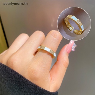 Aa แหวนแฟชั่น ประดับคริสตัล เพทาย สีทอง ปรับได้ เครื่องประดับ สําหรับผู้หญิง TH