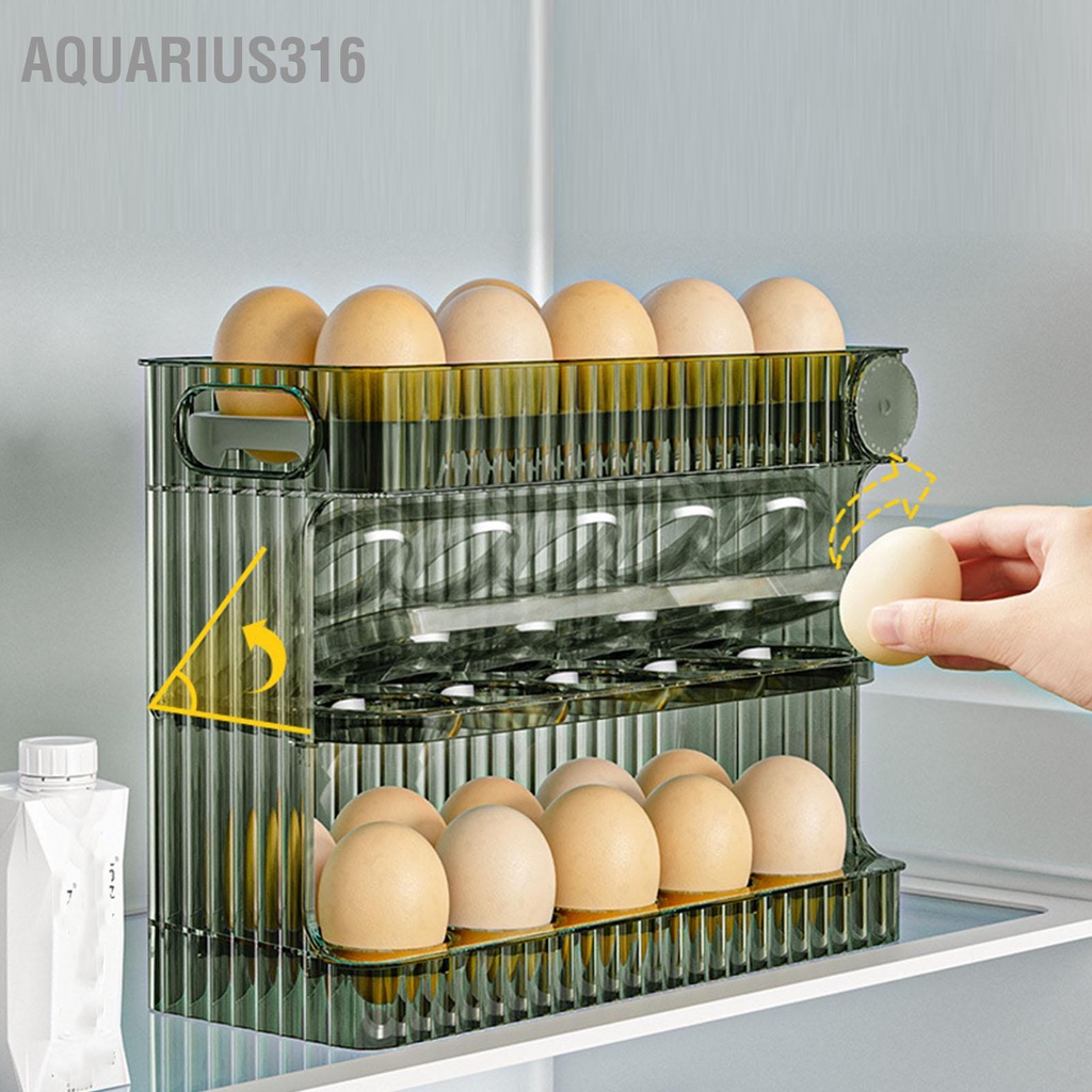 aquarius316-30-นับพลิกตู้เย็นถาดไข่คอนเทนเนอร์-pet-auto-เก็บไข่สด-flip-ถาดไข่คอนเทนเนอร์สำหรับตู้เย็น-dooor