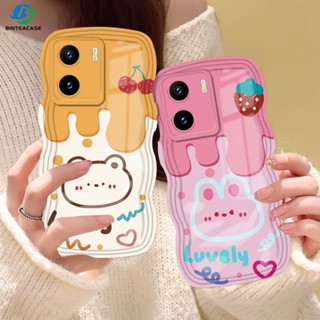 เคสโทรศัพท์มือถือ TPU ขอบโค้ง ลายกราฟฟิตี้หมี และกระต่าย สําหรับ VIVO Y17S Y27 Y36 Y02 Y16 V25E V27E Y22S Y35 Y01 Y21T Y21S Y33S Y12 Y15 Y17 Y11 Y12S Y12A Y15S Y15A Y20S Y91C Y19 Y30 Y50