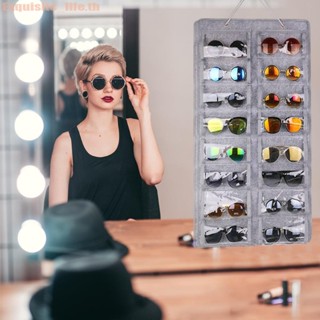 16 Slots Felt Eyeglasses Stand Holder For Sunglasses Glasses Storage Display Hanging Bag Wall Pocket Storage Box Organizer Bags