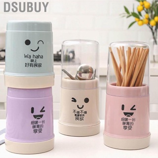 Dsubuy Cute Chopstick Holder Storage with Dustproof Lid Eco Friendly Plastic Utensil With Removable Base for Kitchen