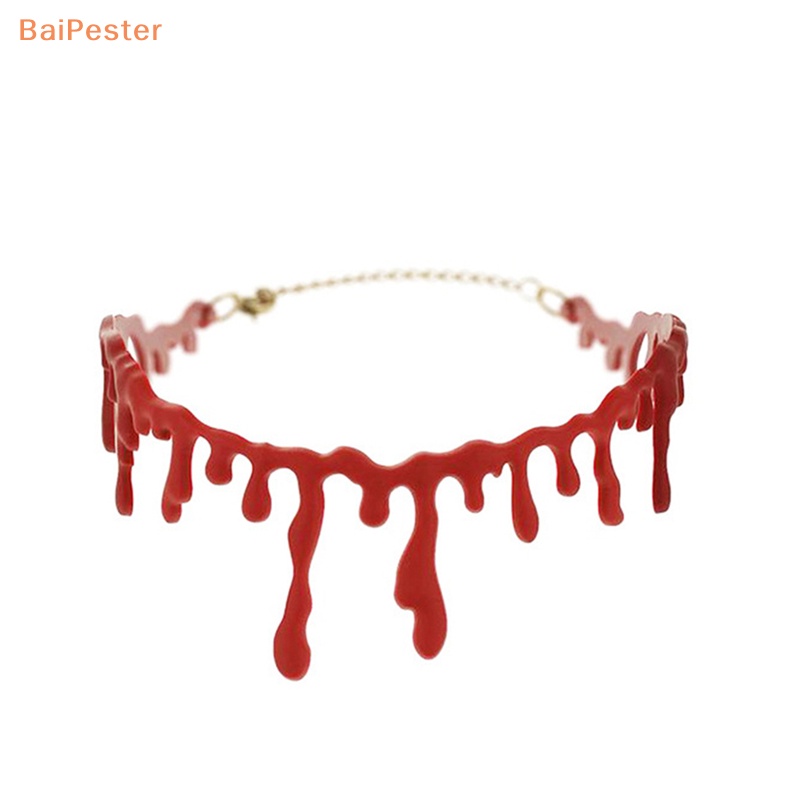 baipester-สร้อยคอโช้คเกอร์-ลายบอลร็อค-สไตล์พังก์ร็อค-สีแดงเลือด-สําหรับปาร์ตี้ฮาโลวีน