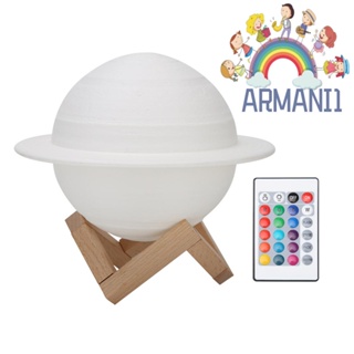 [armani1.th] โคมไฟกลางคืน รูปพระจันทร์ 3D แบบชาร์จไฟได้ 16 สี (22 ซม.)