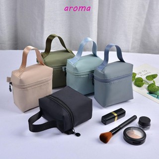 Aroma กระเป๋าเครื่องสําอาง ผ้าไนล่อน กันน้ํา มีซิป หรูหรา แฟชั่นสําหรับผู้หญิง