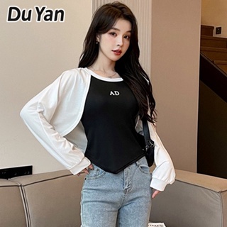 Du Yan เสื้อกันหนาว คอกลม ทรงหลวม สไตล์เกาหลี เหมาะกับฤดูใบไม้ร่วง และฤดูหนาว สําหรับผู้หญิง