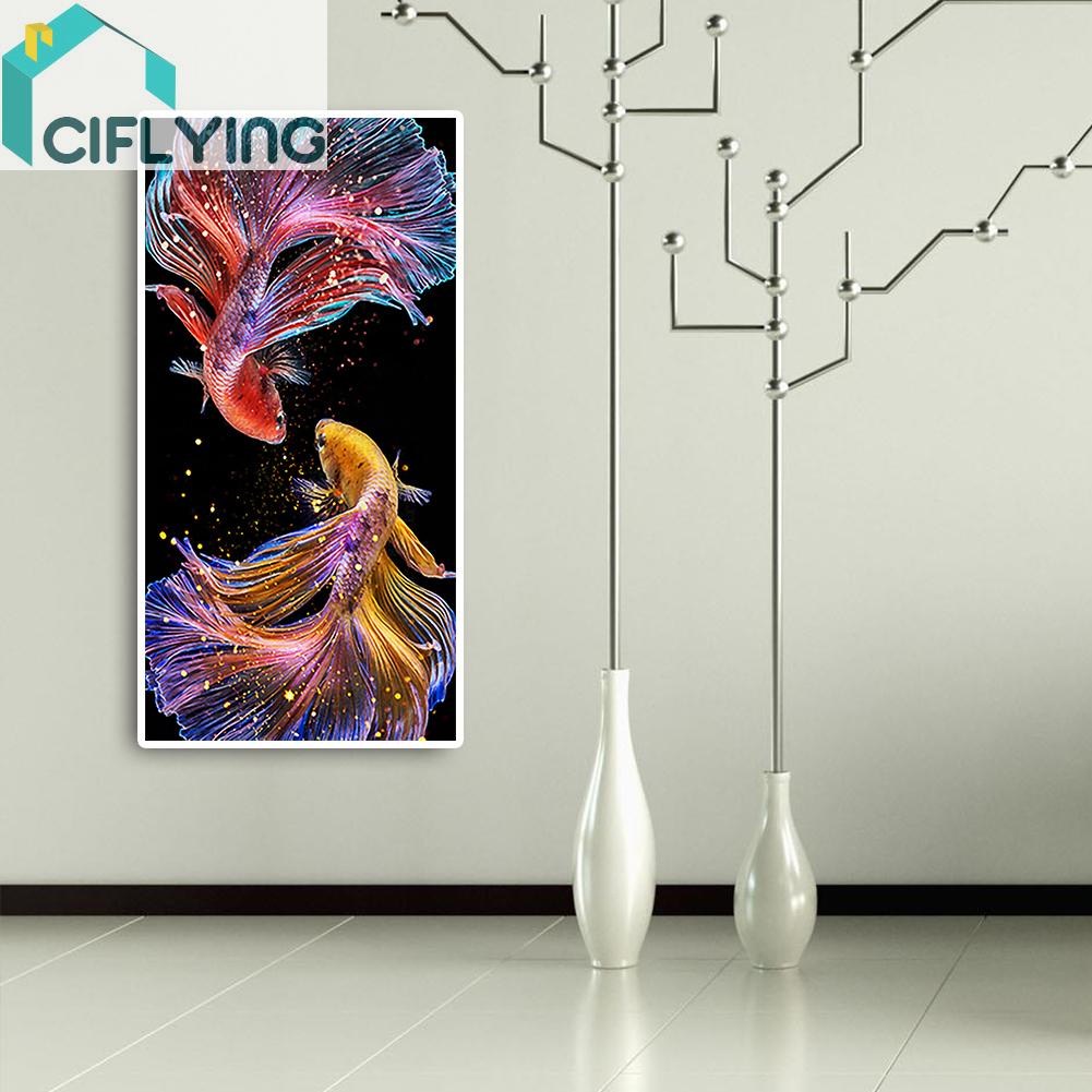 ciflys-th-ชุดงานจิตรกรรมเม็ดบีด-ทรงเพชรกลม-5d-รูปปลา-หลากสีสัน-สําหรับตกแต่งบ้าน-diy
