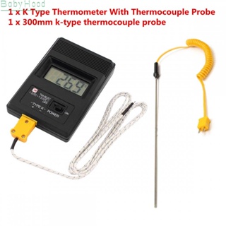 【Big Discounts】Thermometer 300mm Digital LCD Thermocouple Fiberglass Temperature Meter#BBHOOD