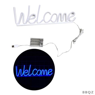 [Bbqz01] ป้ายไฟนีออน LED ลาย Welcome สําหรับตกแต่งผนังบ้าน ผับ บาร์ กาแฟ