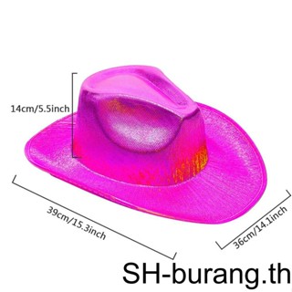 【Buran】หมวกคาวบอย แต่งกลิตเตอร์ เมทัลลิก โฮโลแกรม สไตล์ตะวันตก สําหรับเด็ก ปาร์ตี้ฮาโลวีน
