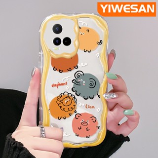 เคสโทรศัพท์มือถือ ซิลิโคนใส กันกระแทก ลายการ์ตูนสัตว์น่ารัก สีครีม สําหรับ VIVO Y21 2021 Y21G Y33s Y21s Y21e Y21a Y21t T1x 4G