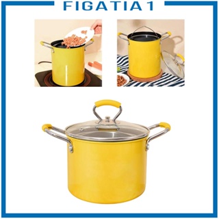 [figatia1] หม้อทอดน้ํามัน ขนาดเล็ก ด้ามจับเชื่อม สไตล์ญี่ปุ่น พร้อมตะกร้า สําหรับบ้าน ห้องครัว