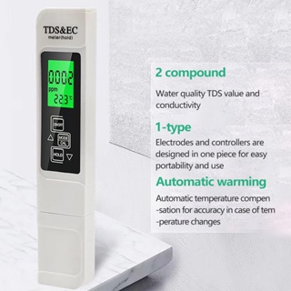 [Burbuerry] ปากกาทดสอบคุณภาพน้ํา Tds และเครื่องวัดอุณหภูมิอัตโนมัติ 3-in-1 Tds สําหรับตะวันออกเฉียงใต้
