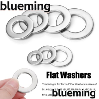 Blueming2 แหวนรอง แบบแบน สเตนเลส ขนาดใหญ่ 10 ชิ้น