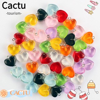 Cactu จี้สร้อยคอ รูปหัวใจ หัวใจ สีแคนดี้ เครื่องประดับ DIY