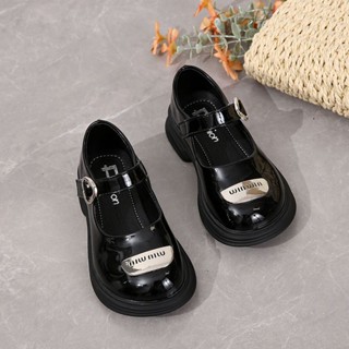 Childrens black leather shoes girls 2023 new performance shoes foreign style single shoes princess shoes soft soles student shoes comfortable