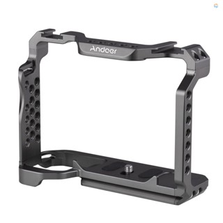 {Fsth} Andoer Aluminum Alloy Camera Cage with Dual Cold Shoe Universal 1/4 3/8inch Threaded Holes with Magnetic Wrench Replacement for  A7SIII