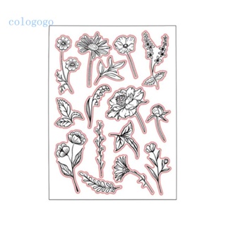 Colo แสตมป์ซิลิโคนใส ลายดอกไม้ ใบไม้ สําหรับตกแต่งสมุดภาพ อัลบั้ม DIY