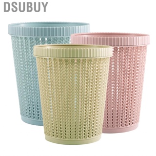 Dsubuy Pulling Bag Trash Can  Rattan Round Plastic Garbage Bin Home Coverless Storage