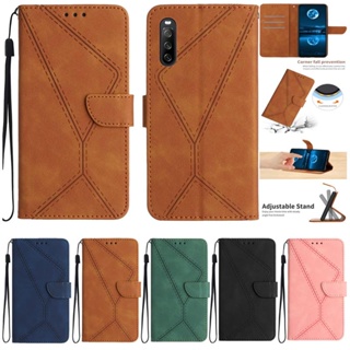 เคสโทรศัพท์หนัง ฝาพับ 10V พร้อมช่องใส่บัตร สําหรับ Sony Xperia 10 V Xperia 10V Xperia 10 III Lite Xperia10 IV