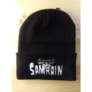 Samhain หมวกบีนนี่ ปักลาย คุณภาพสูง Misfits Samhain Patch Metal Beanie