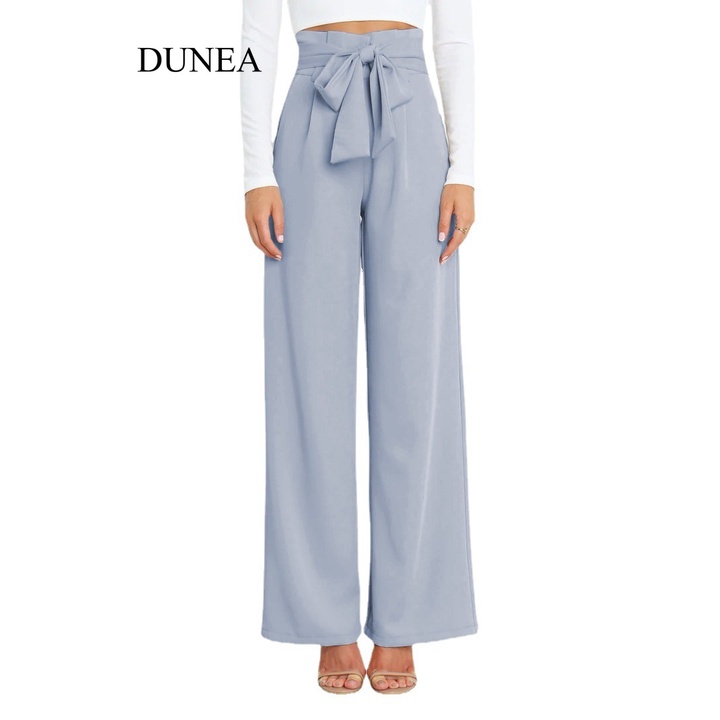 dunea-กางเกงขายาว-เอวสูง-ทรงหลวม-หรูหรา-สําหรับผู้หญิง