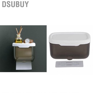 Dsubuy Wall Mounted Tissue Box  Durable Transparent Plastic Black for Bathroom