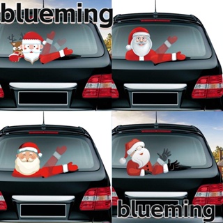 Blueming2 สติกเกอร์พีวีซี ลายคริสต์มาส สําหรับตกแต่งหน้าต่างรถยนต์